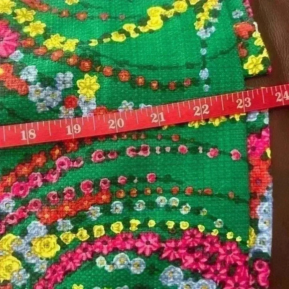 Talbots Tweed A-Line Polyester Blend Skirt Sz 16 Green Floral Colorful - Picture 6 of 6